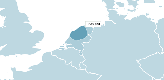 Kort over Friesland